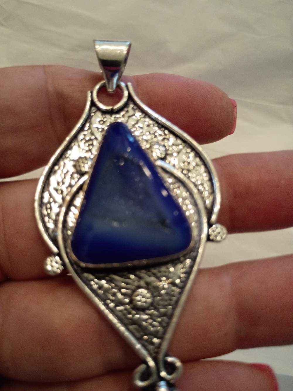Handcrafted Blue Druzy Pendant Stunning! - Picture 5 of 6